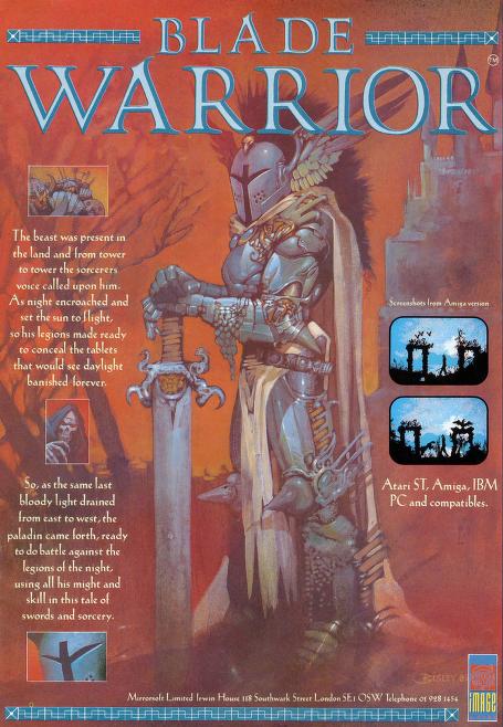 Blade Warrior computer game ad