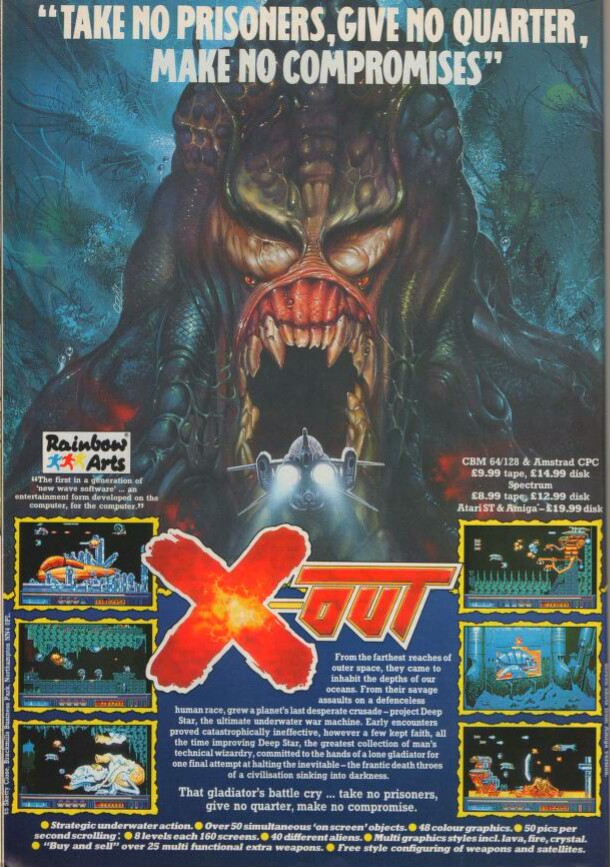 Old computer game advert for x-out