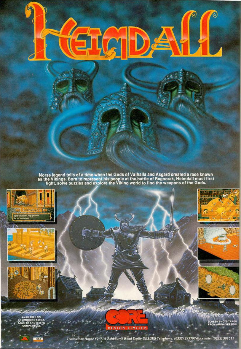 Ad for the 1990s game Heimdall published by Core Design