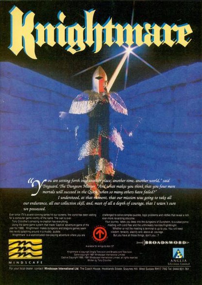 Advertising poster for the Knighmare computer game