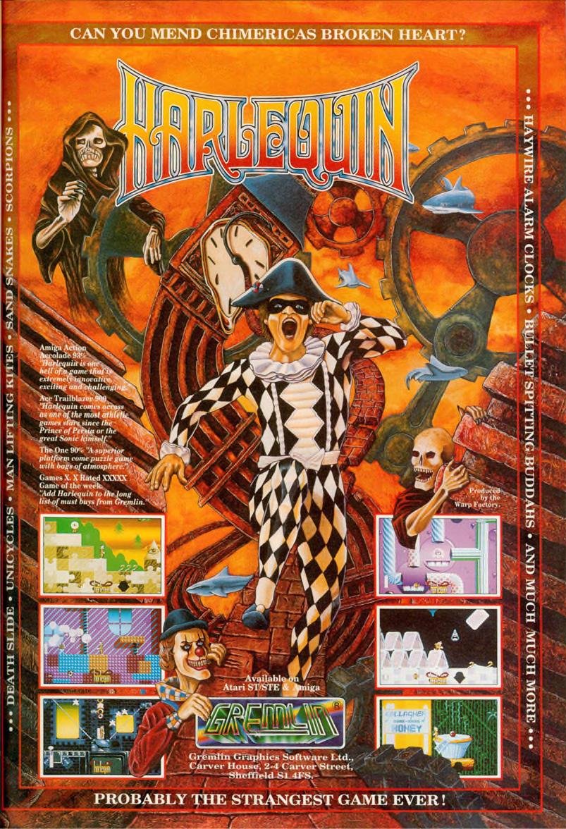 Advertising poster for the 1992 Harelquin computer game